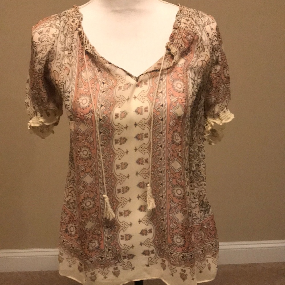 Silk pheasant top by Joie - great condition!